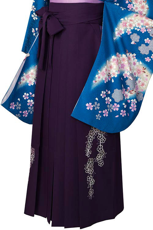 紫ジャガード刺繍