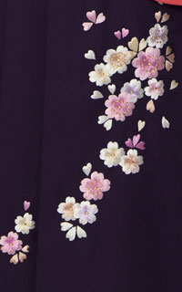 紫小桜刺しゅう