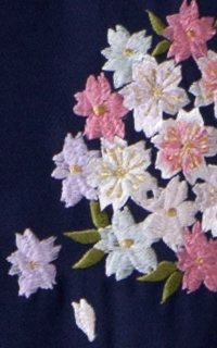 紺光沢前後刺繍