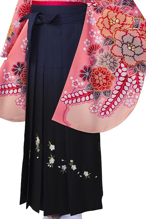明紺黒ぼかし刺繍