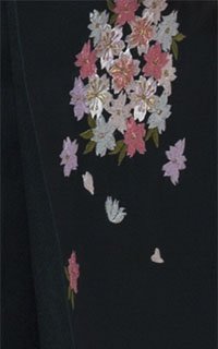 明緑黒ぼかし刺繍