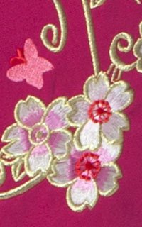 桜蝶ローズ刺繍
