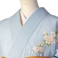 薄ブルー竹と花