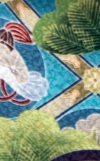 黄緑被布に青緑