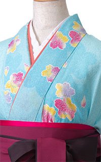 水色桜小紋